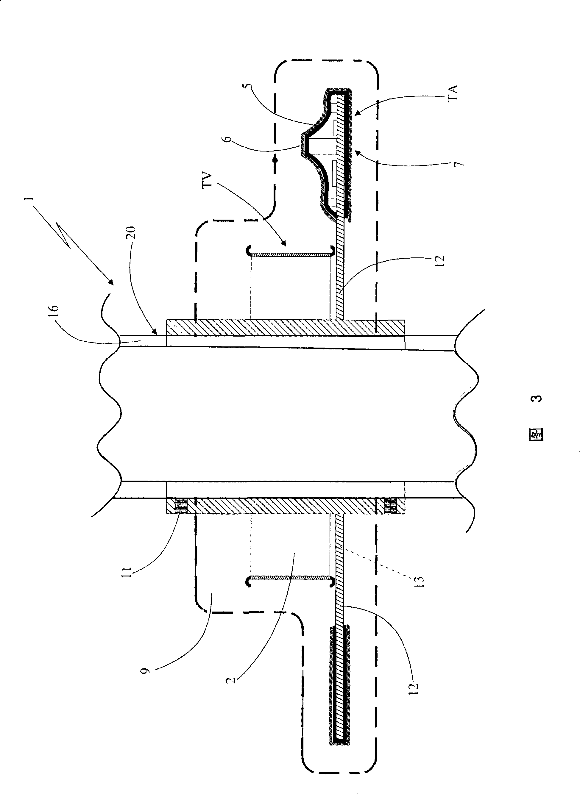 Electrical quantity measuring device for electric cable