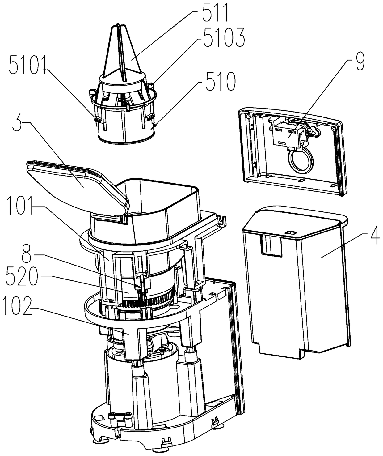 Bean grinder capable of adjust grinding fineness conveniently