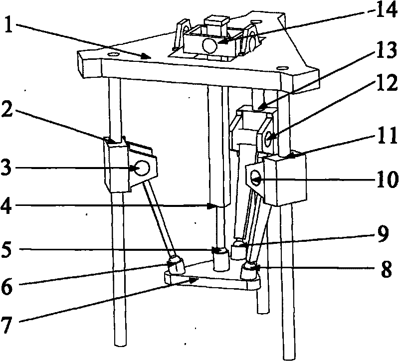 Three-degree-of-freedom parallel mechanism type dual head for five-axis machine tools and control method