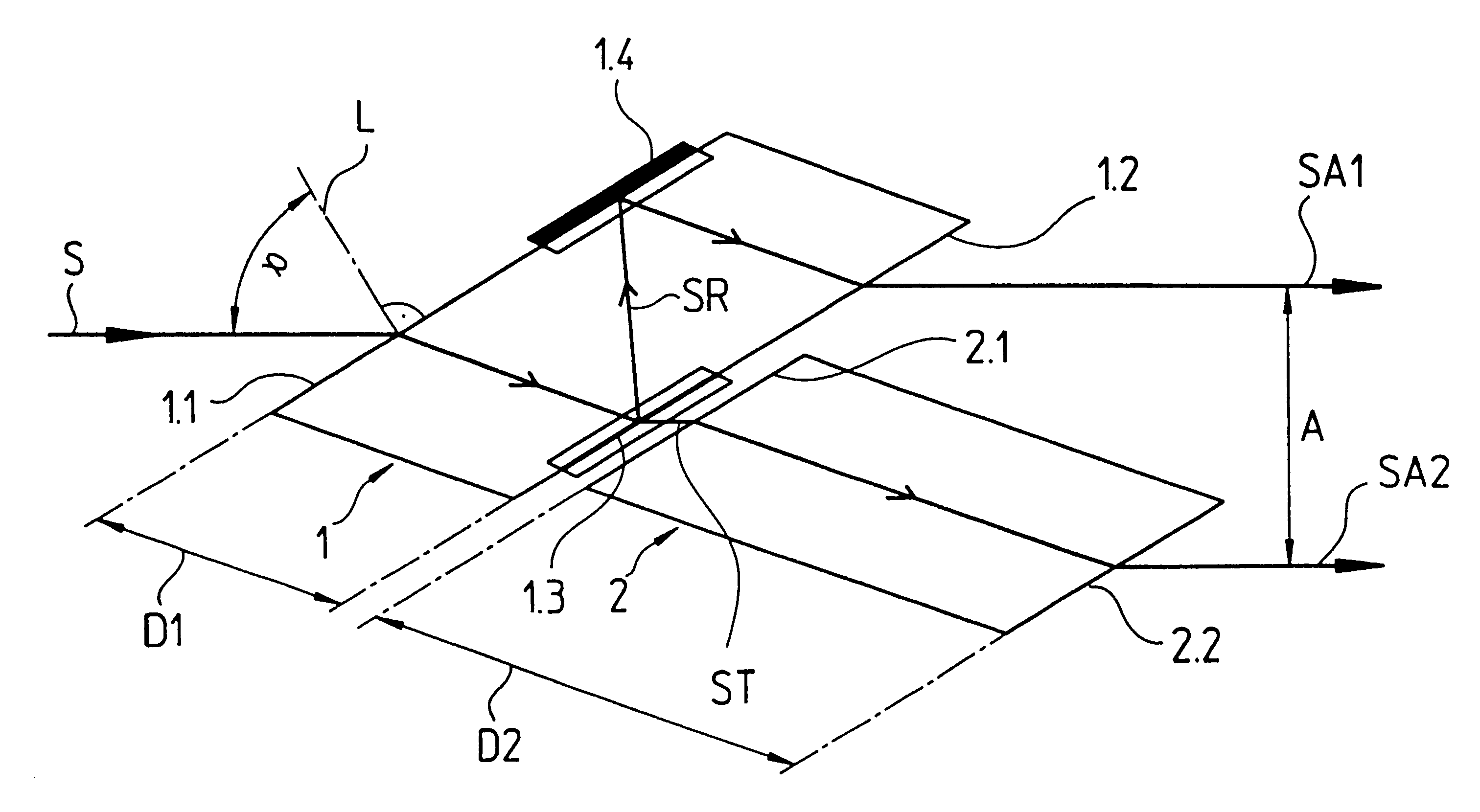 Beam splitter assembly and interferometer having a beam splitter assembly