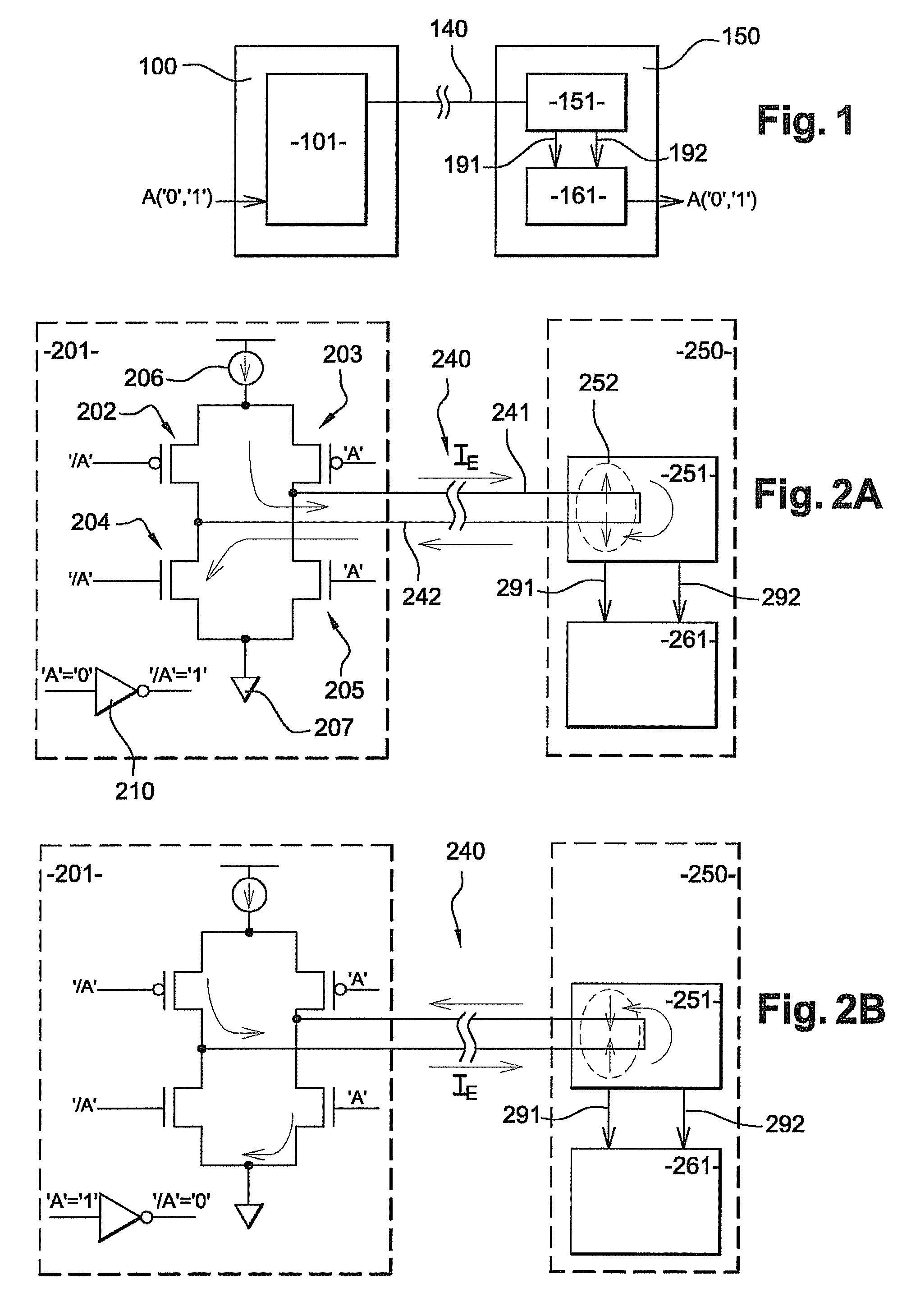 Electronic device for the transport of numerical information