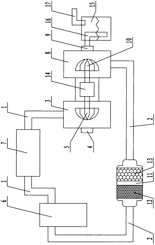 Diesel engine waste gas purification structure