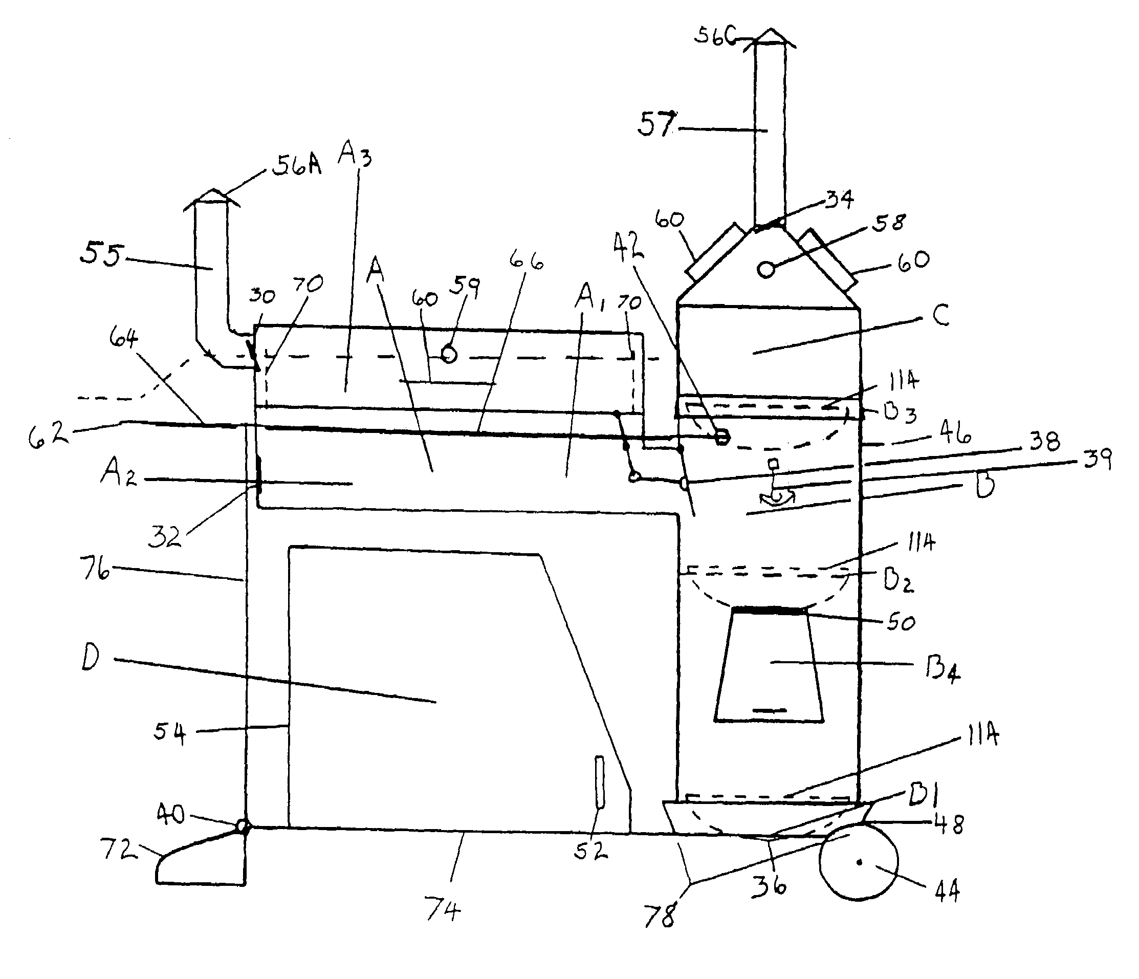 Outdoor cooking machine