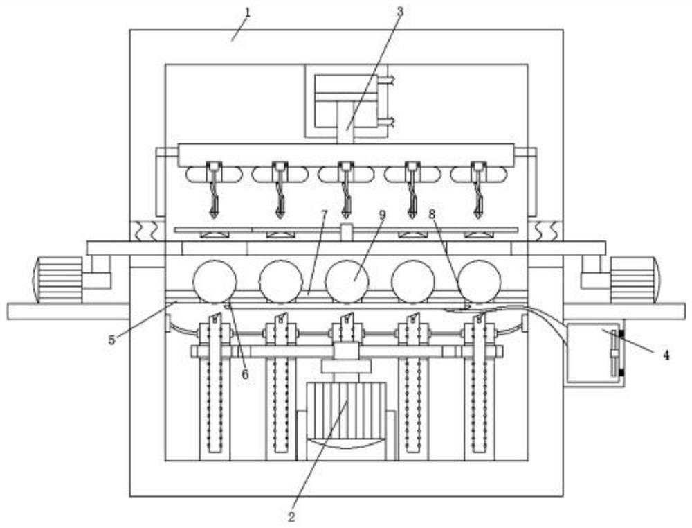 Pulp removing and powder spraying machine for processing ginseng powder tangerine tea and use method thereof