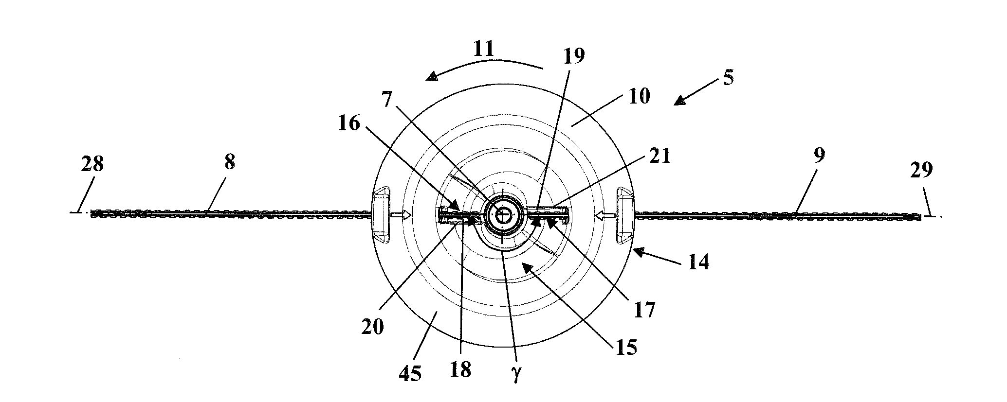 Filament cutterhead for a brushcutter