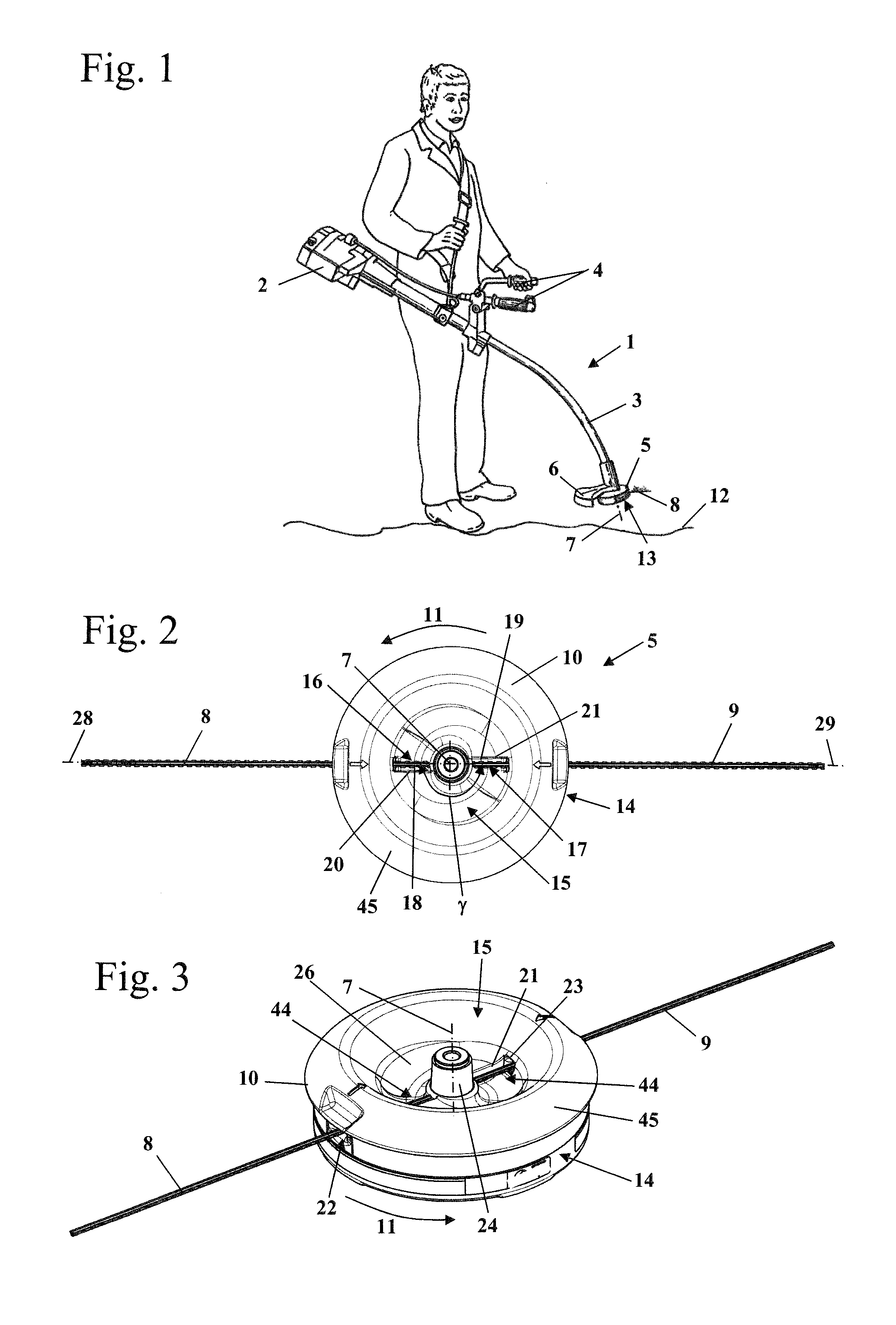 Filament cutterhead for a brushcutter