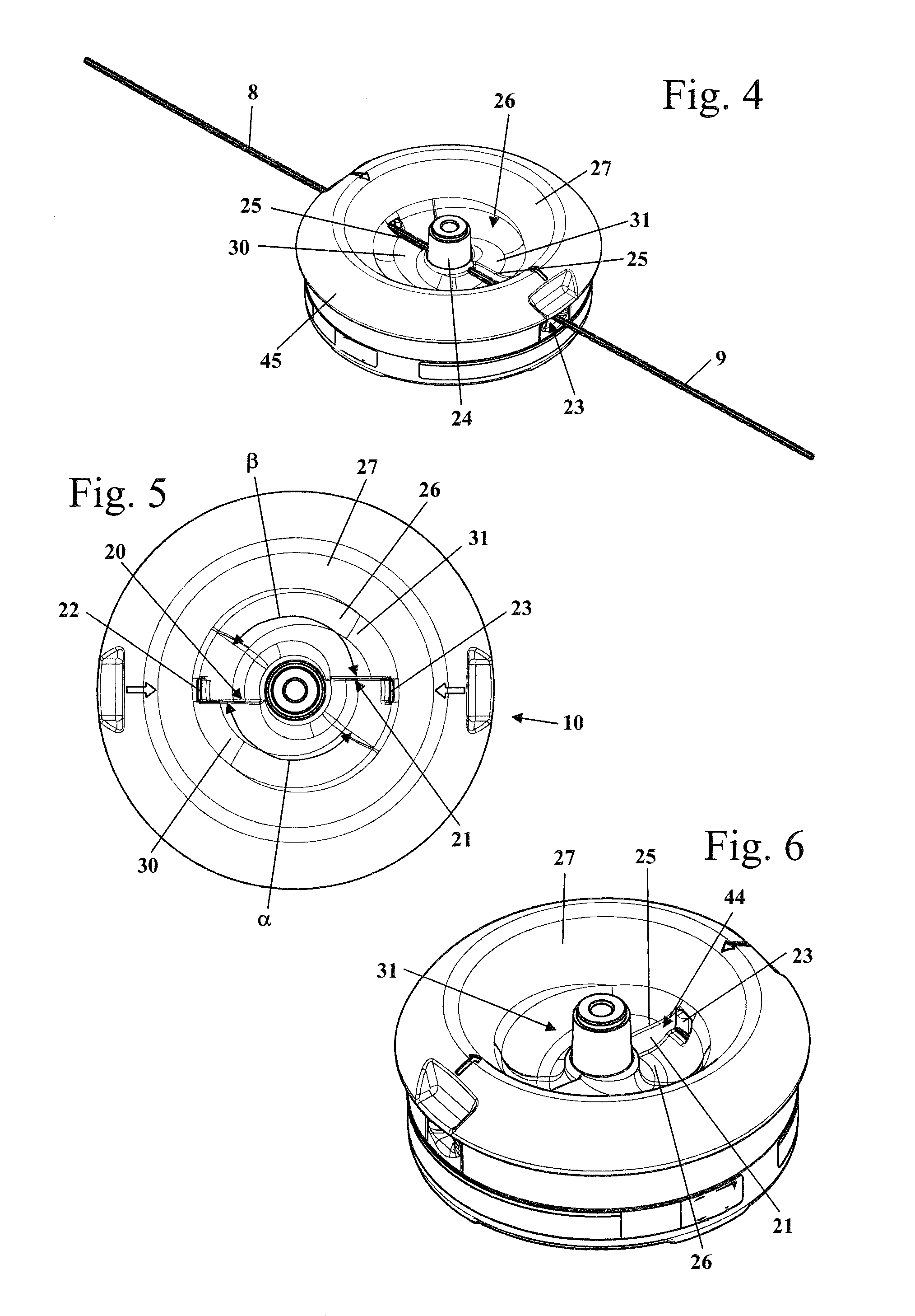 Filament cutterhead for a brushcutter