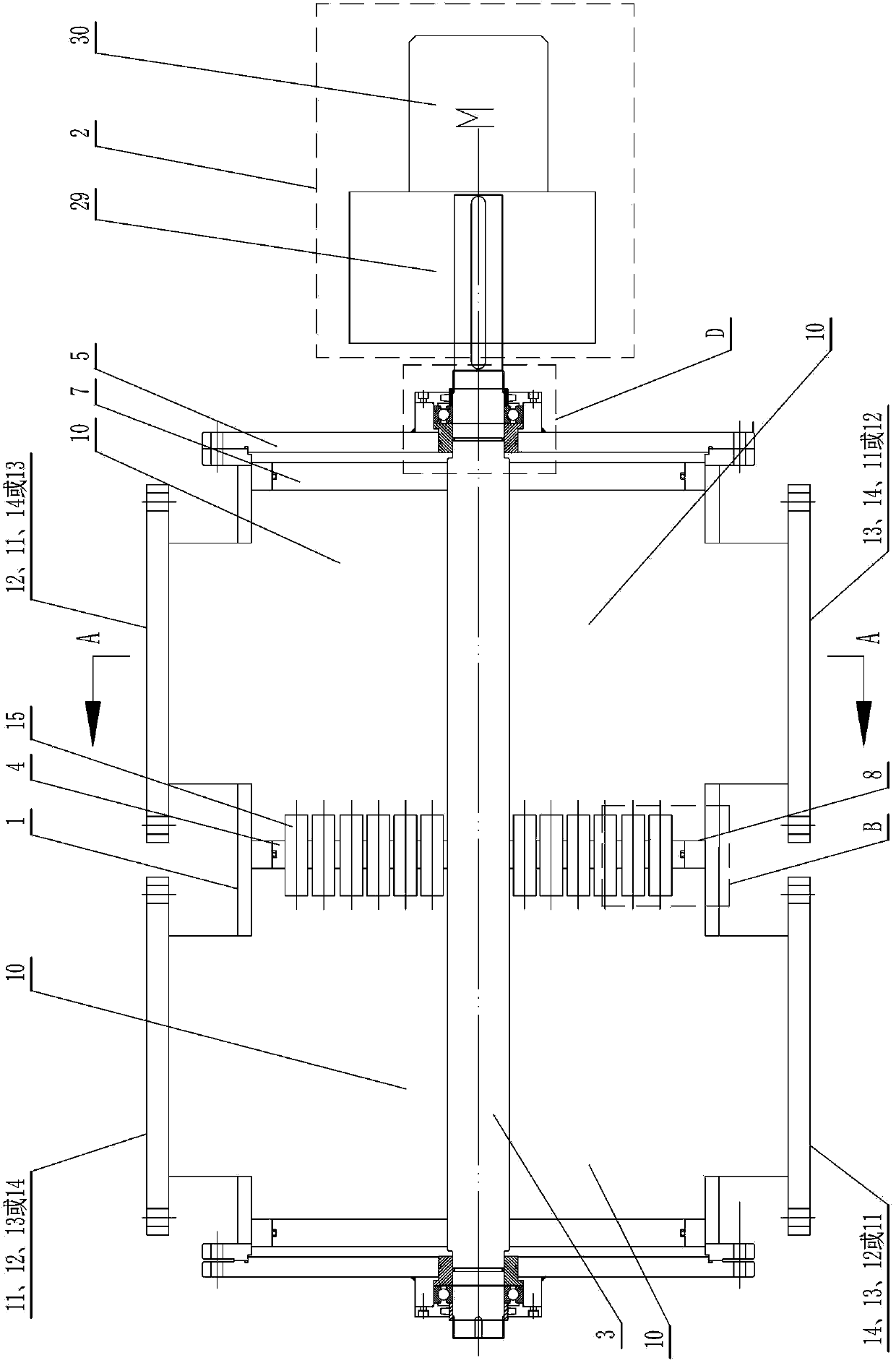 Rotating wheel type block prevention device for sewage or surface water source heat pump system