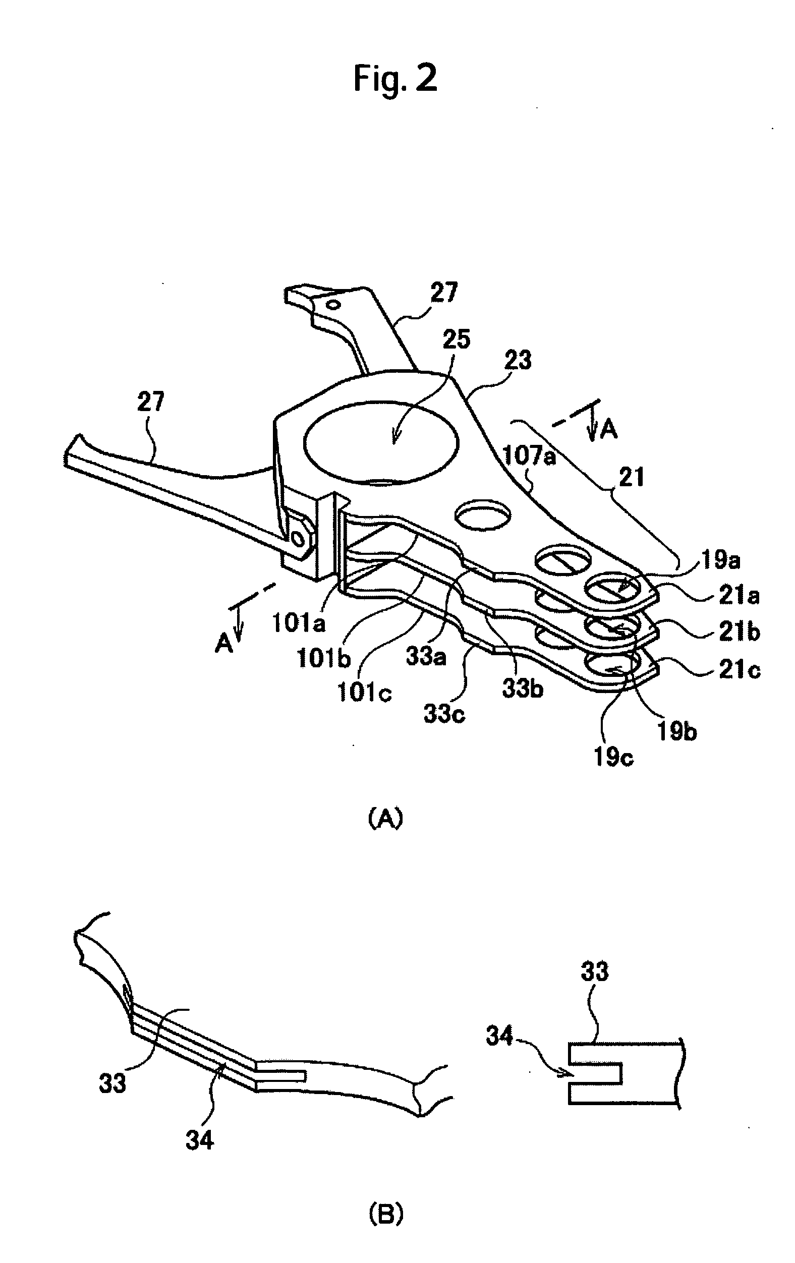 Arm chamfer for comb type actuator in rotating disk storage device and carriage assembly