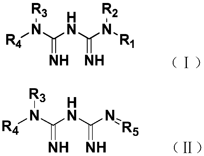 Biguanide derivative for preventing and treating infarction diseases and application thereof