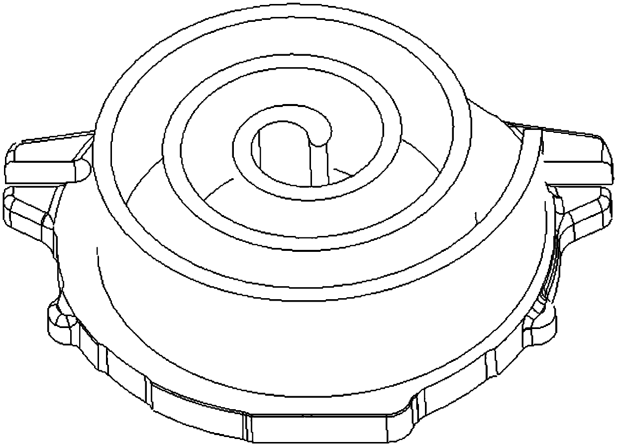 Vermicular graphite cast iron scroll plate and production process thereof