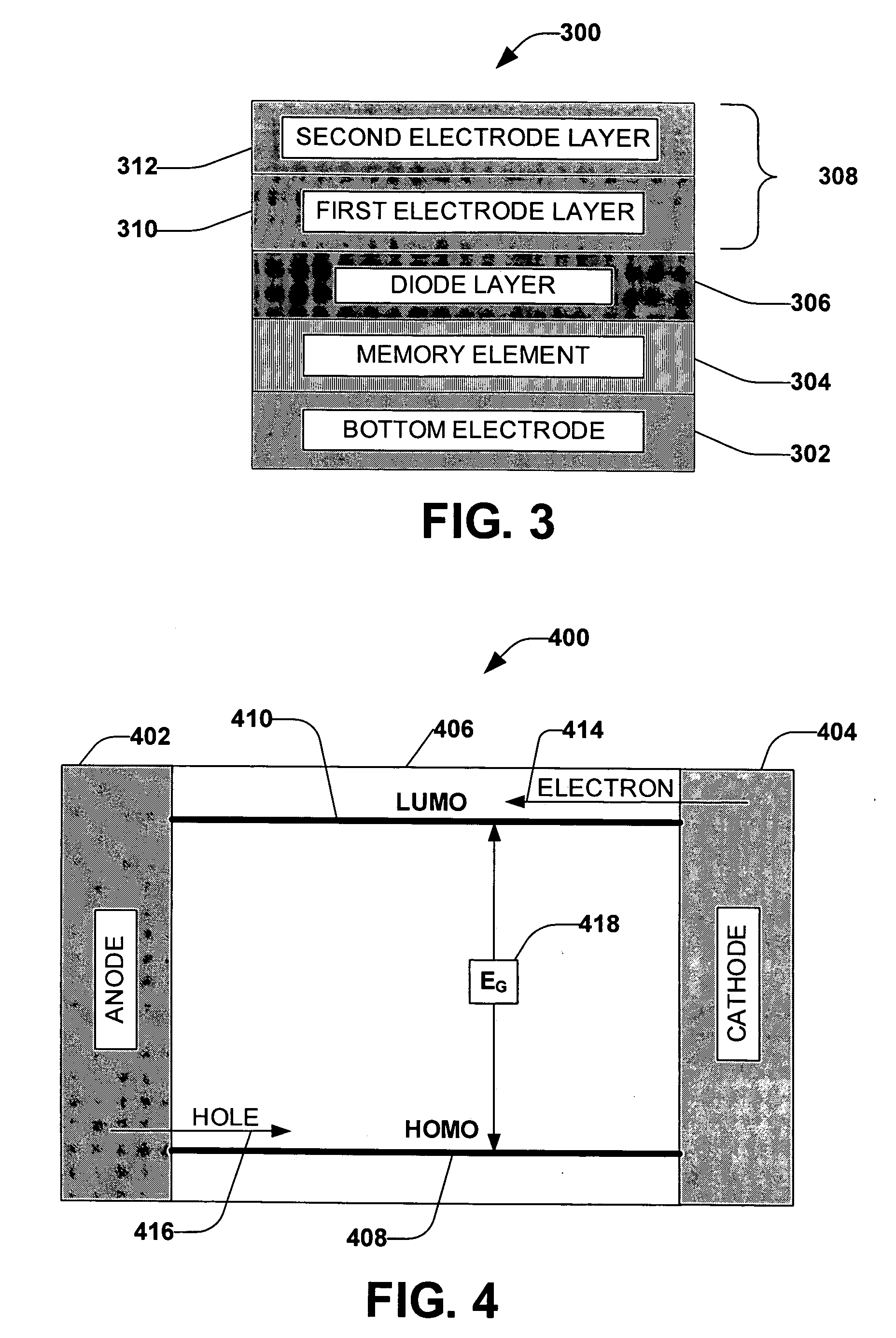 Semiconductor memory device comprising one or more injecting bilayer electrodes