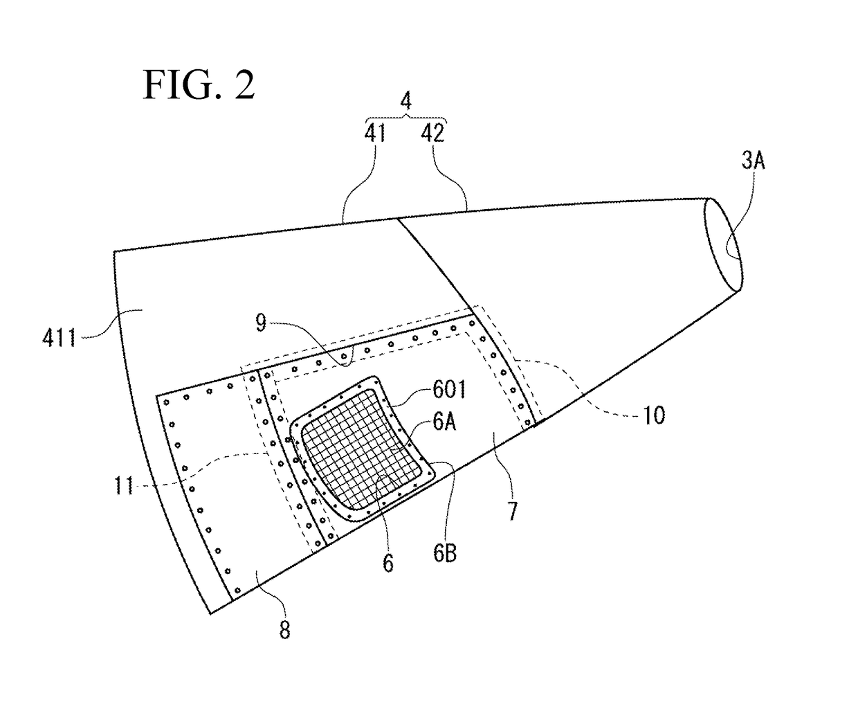 Aircraft fire seal structure and aircraft