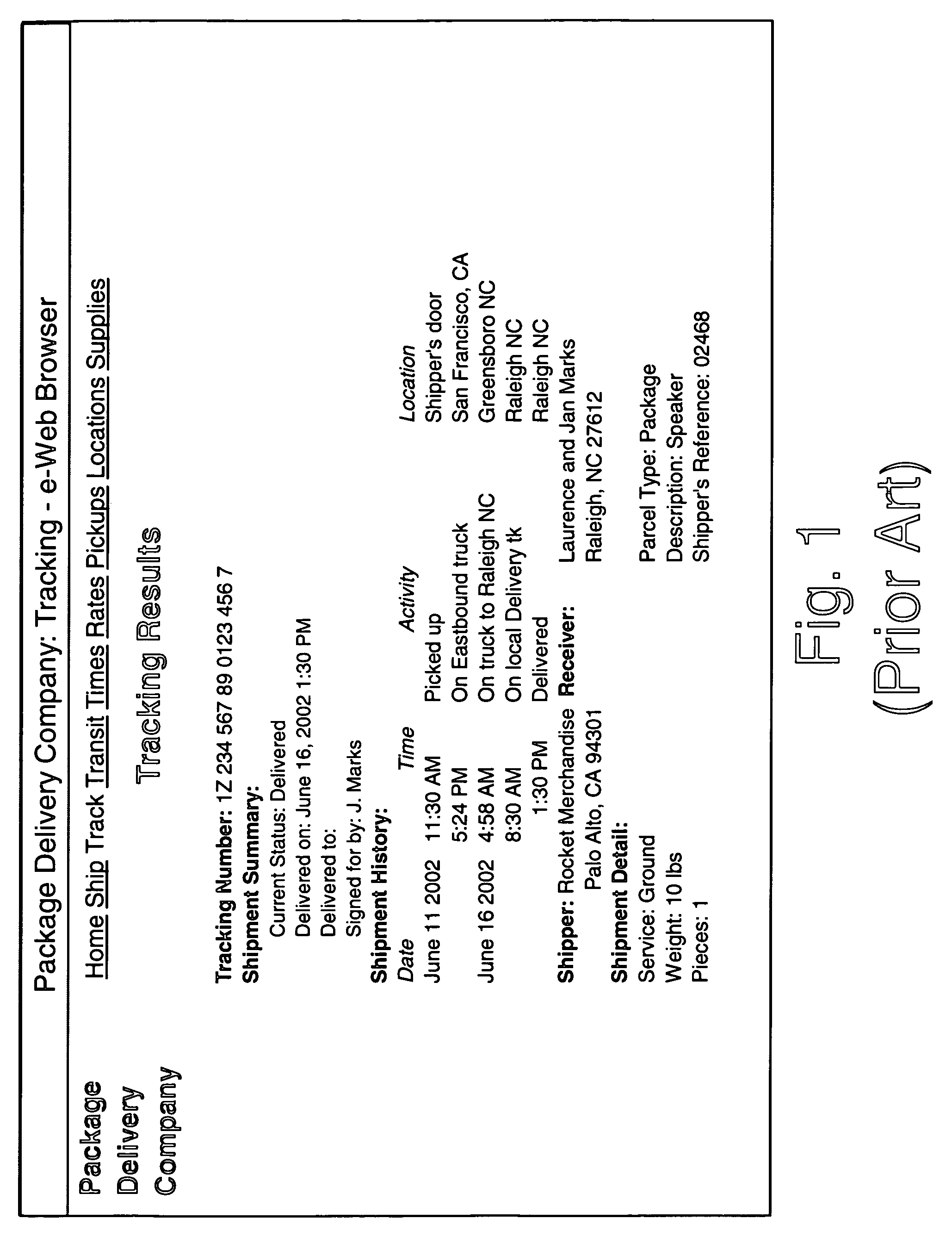 In-transit package location tracking and reporting