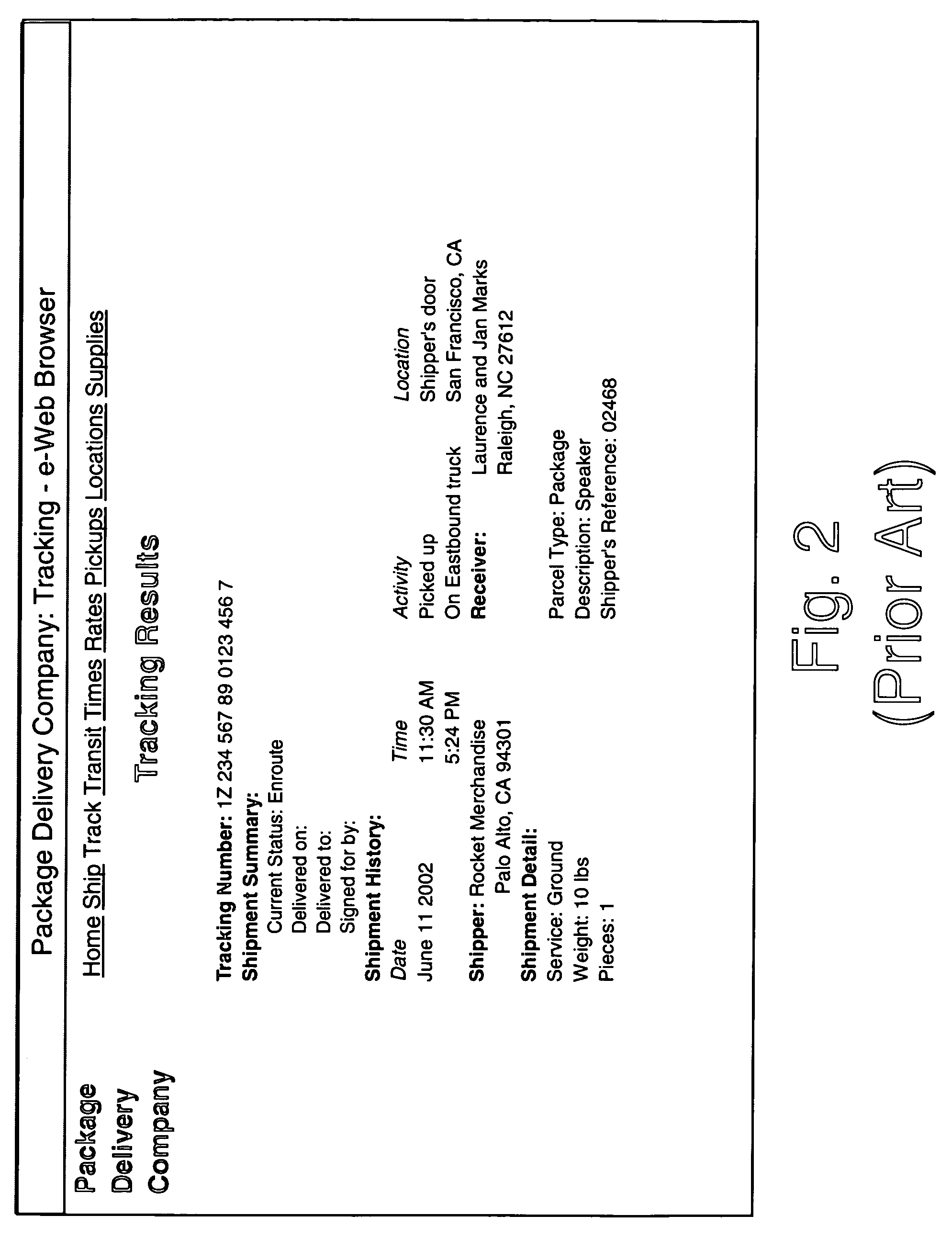 In-transit package location tracking and reporting