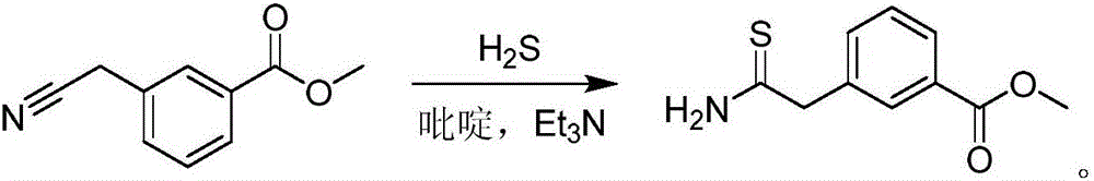 Synthesis method of 3-(2-amino-2-thioethyl)methyl benzoate