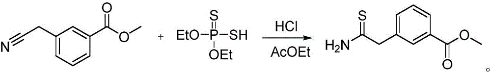 Synthesis method of 3-(2-amino-2-thioethyl)methyl benzoate