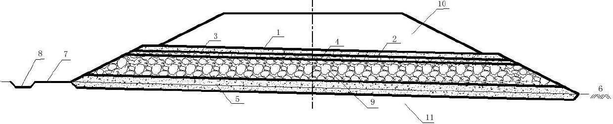 Permafrost region expressway flaky and blocky stone ventilation roadbed and construction method thereof