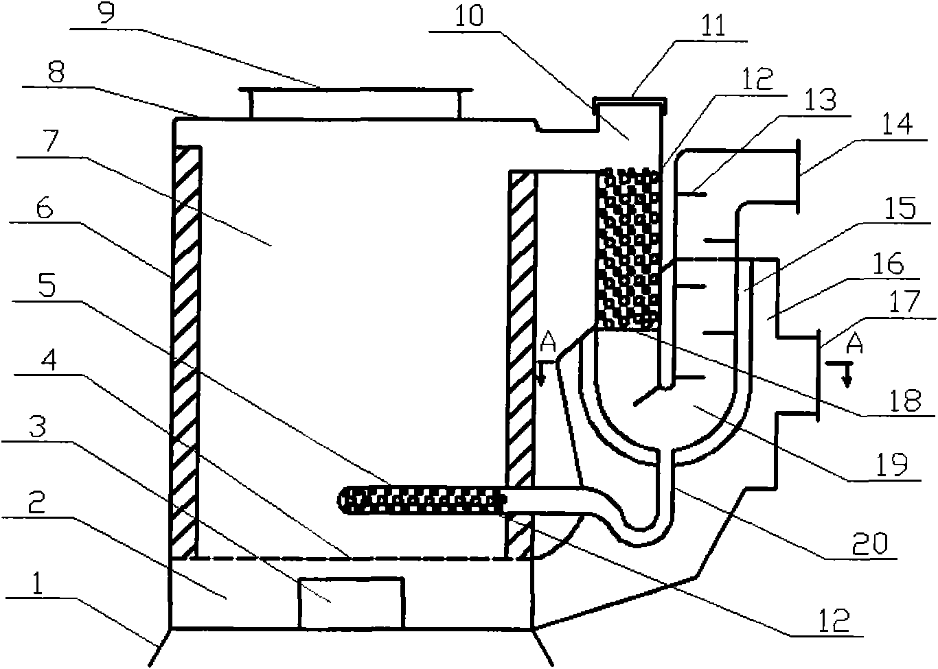 Method and device for detarring small-sized biomass gasifier