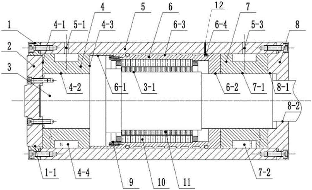 Self-lubricating self-sealing graphite gas-floatation electrostatic pressure spindle structure