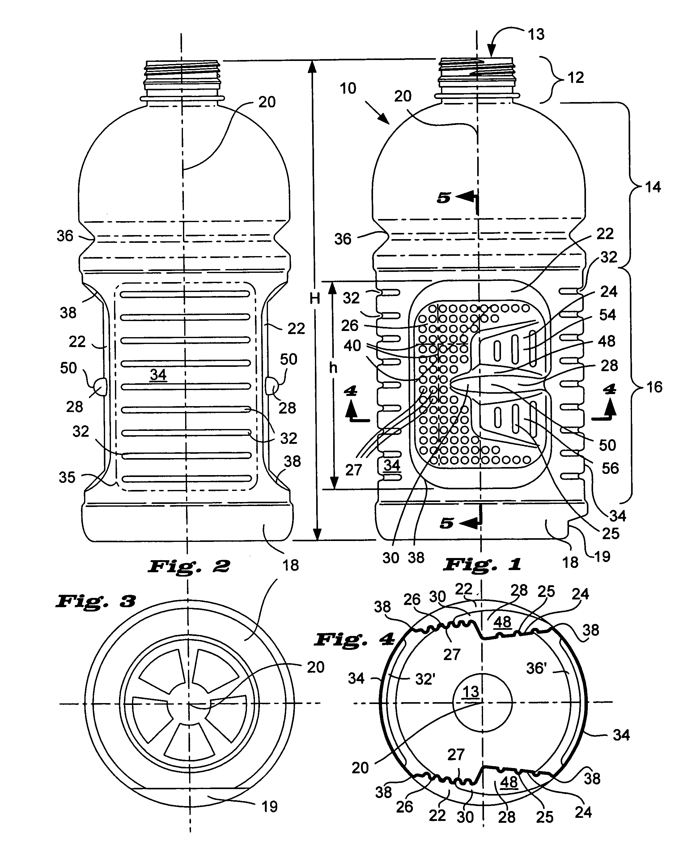 Hot-fillable blow molded container with pinch-grip vacuum panels