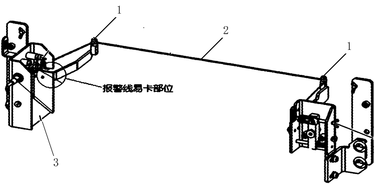 Wire cutting machine spindle alarm device and corresponding wire cutting machine