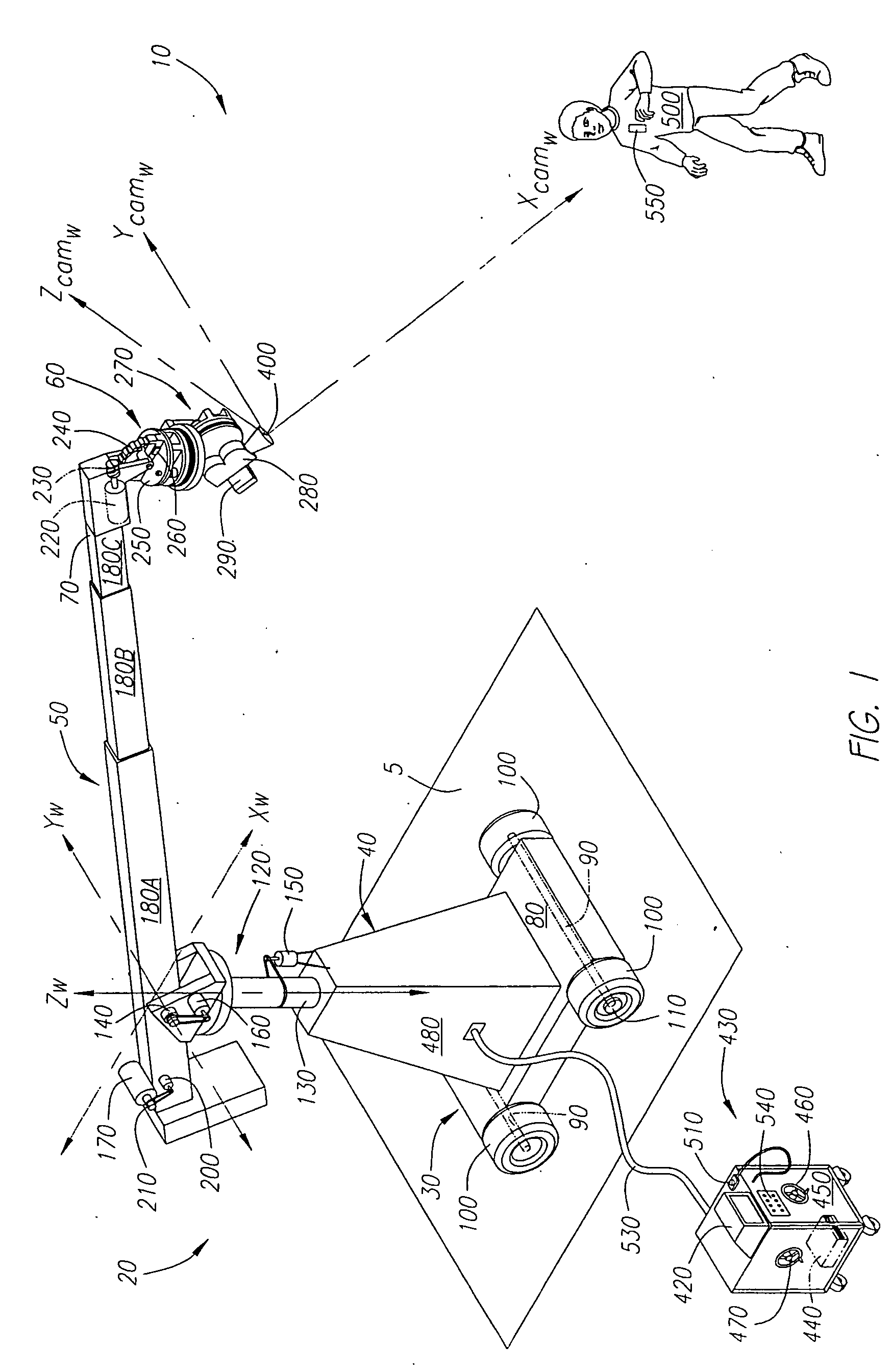 Automatic pan and tilt compensation system for a camera support structure