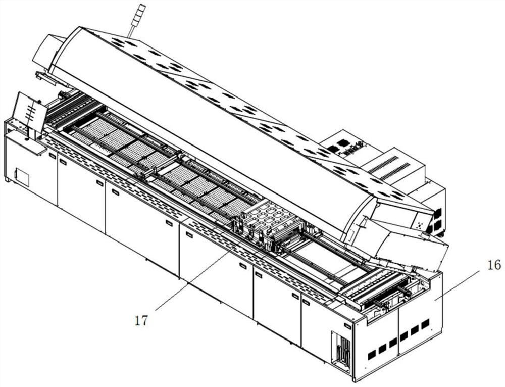 Vacuum device for reflow soldering furnace