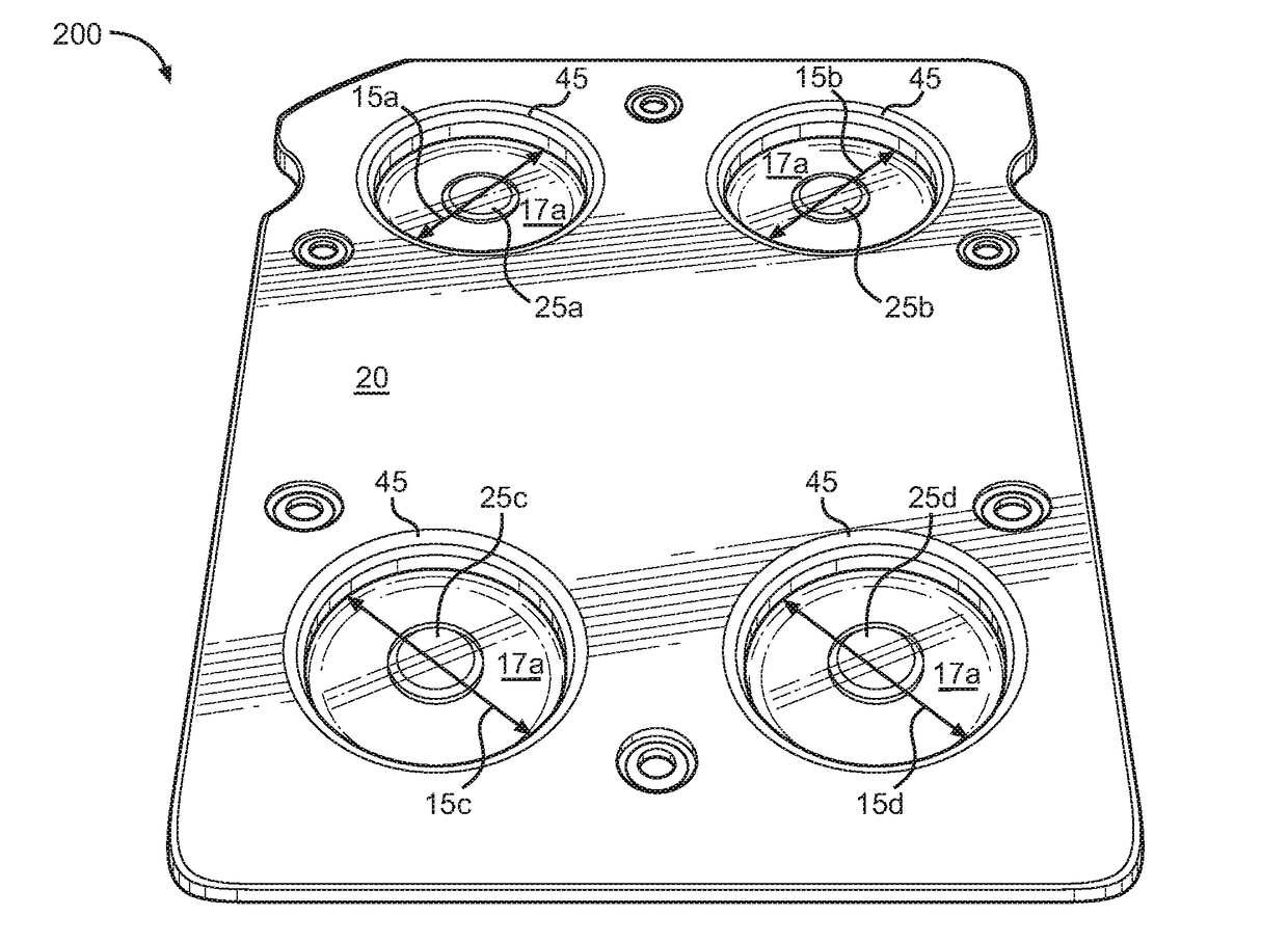 Suspension of a sample element with dimensional stability