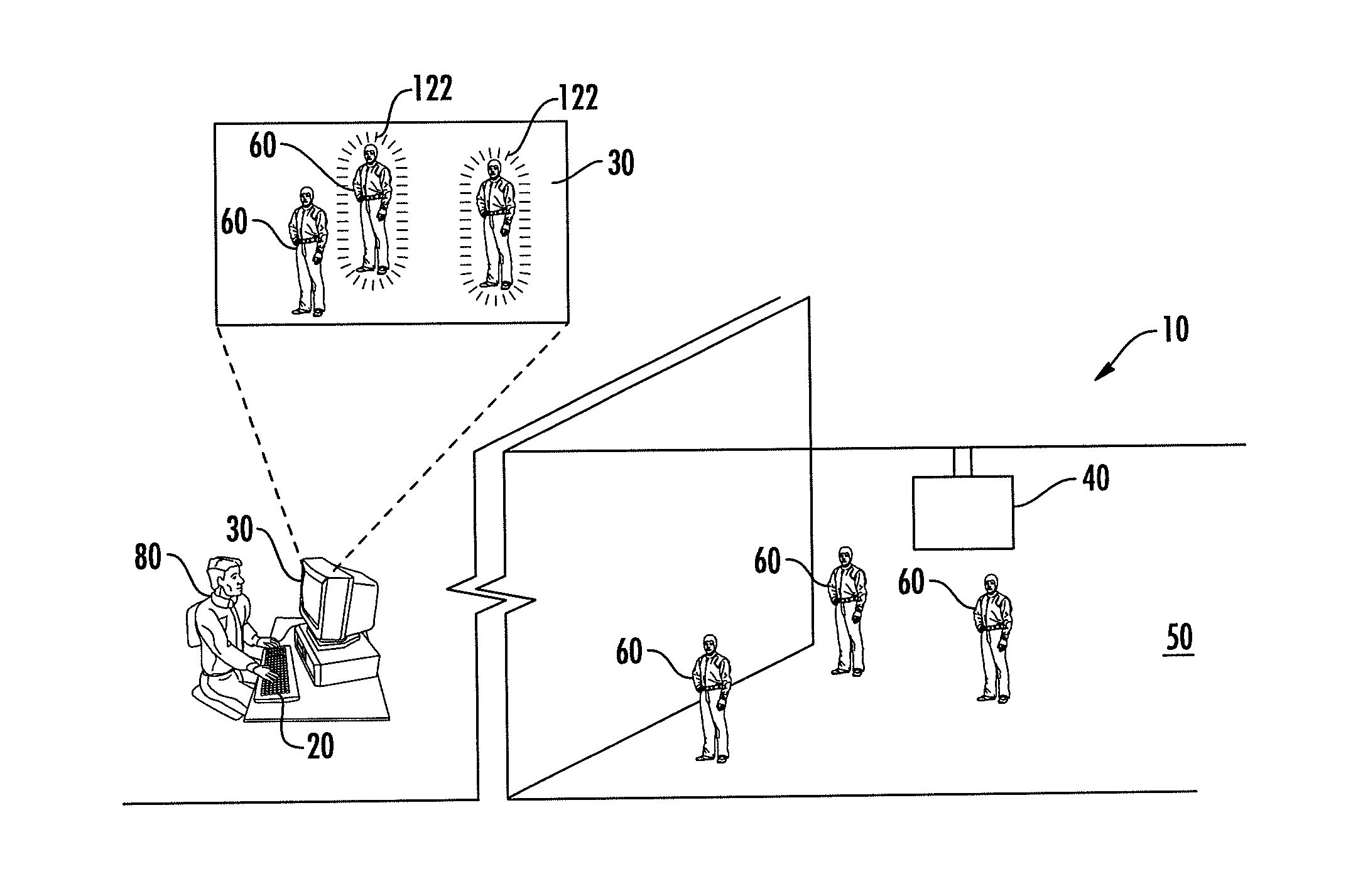 Security-monitoring implementing customer recognition via an augmented reality display