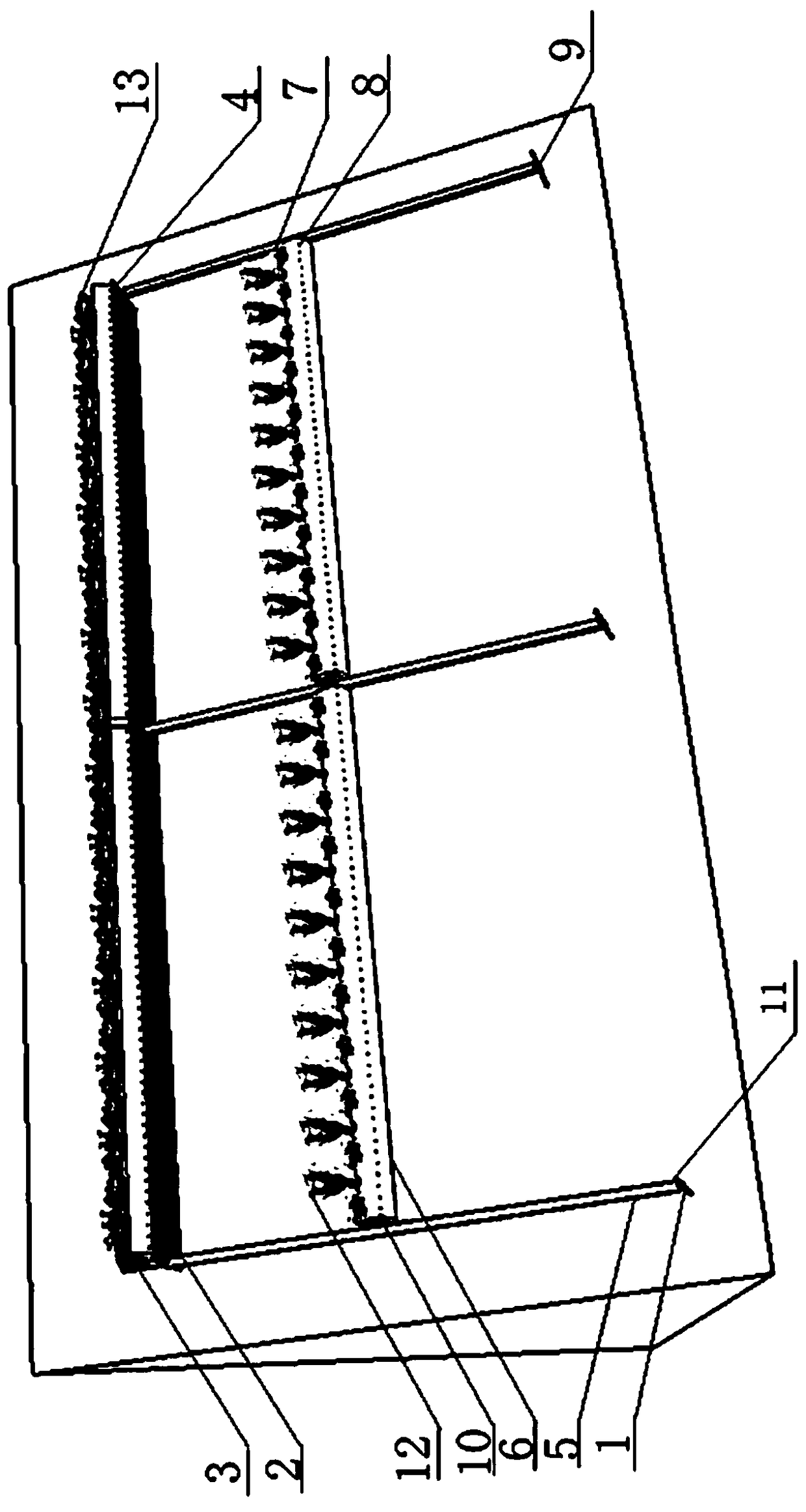 Dynamic and static combined type economical zone for urban river hardened side slope and construction method for dynamic and static combined type economical zone