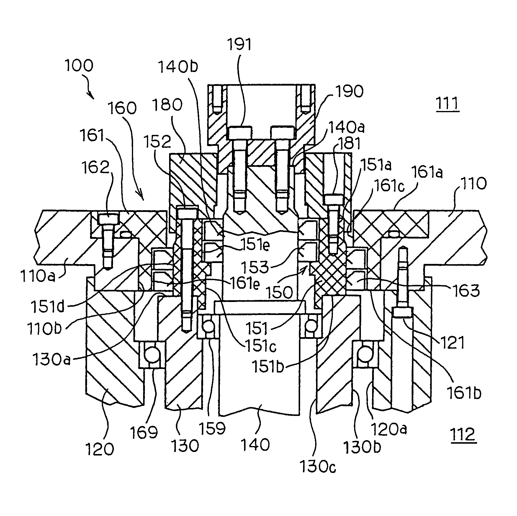 Shaft sealing assembly for vacuum processing apparatus