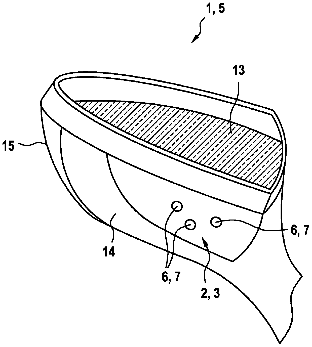 Motor vehicle having device for airborne sound acoustic sensing of surroundings of motor vehicle