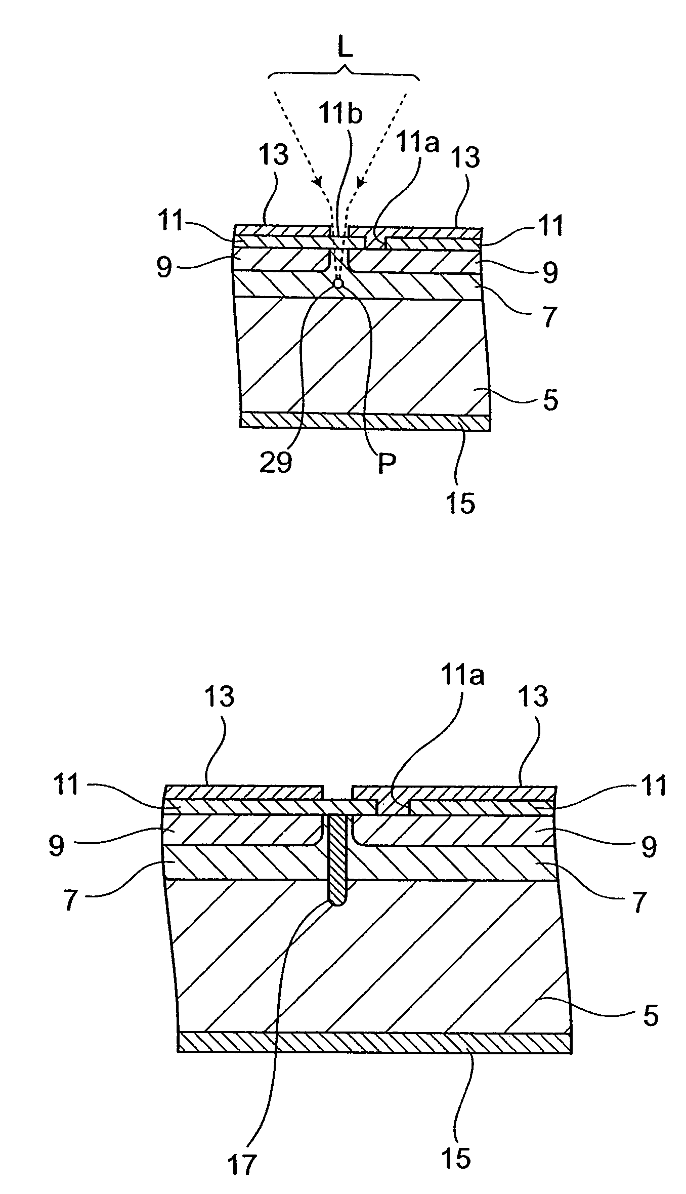 Photodiode array having semiconductor substrate and crystal fused regions and method for making thereof