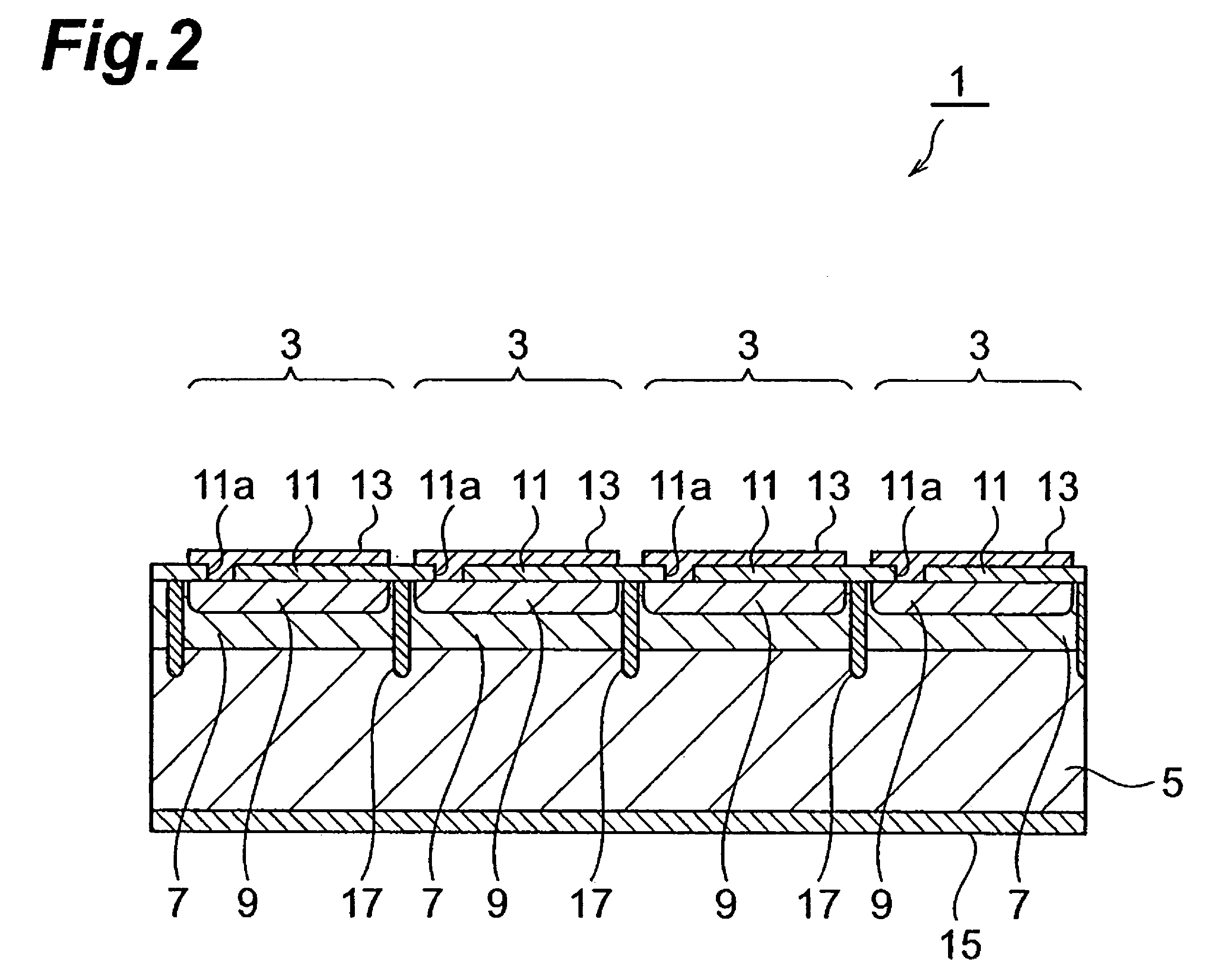 Photodiode array having semiconductor substrate and crystal fused regions and method for making thereof
