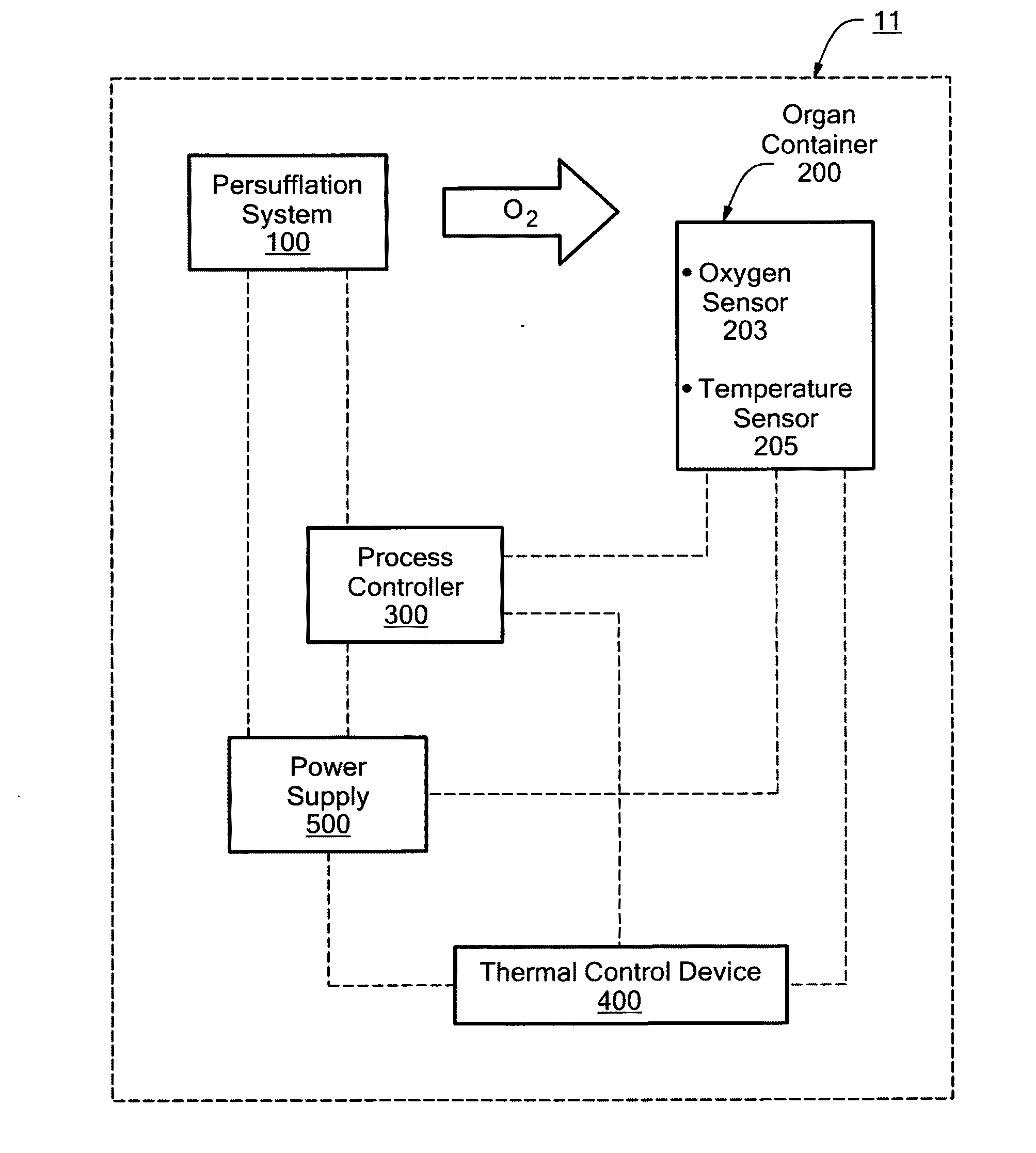 Perfusing an organ with an in situ generated gas