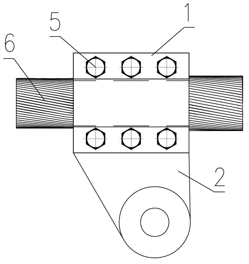 High-vanadium round wire tendon rope clamp as well as manufacturing process and design method thereof