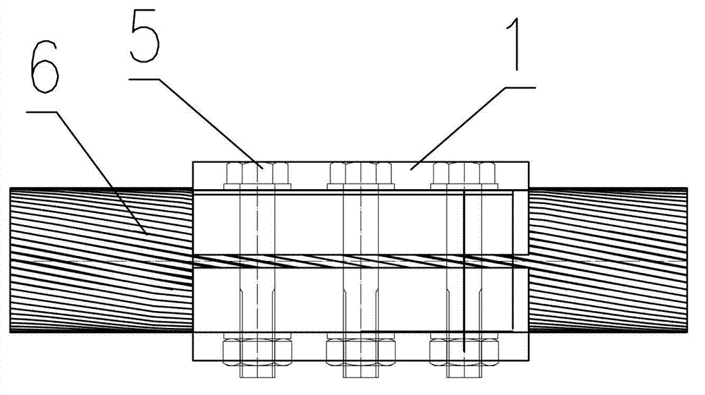 High-vanadium round wire tendon rope clamp as well as manufacturing process and design method thereof