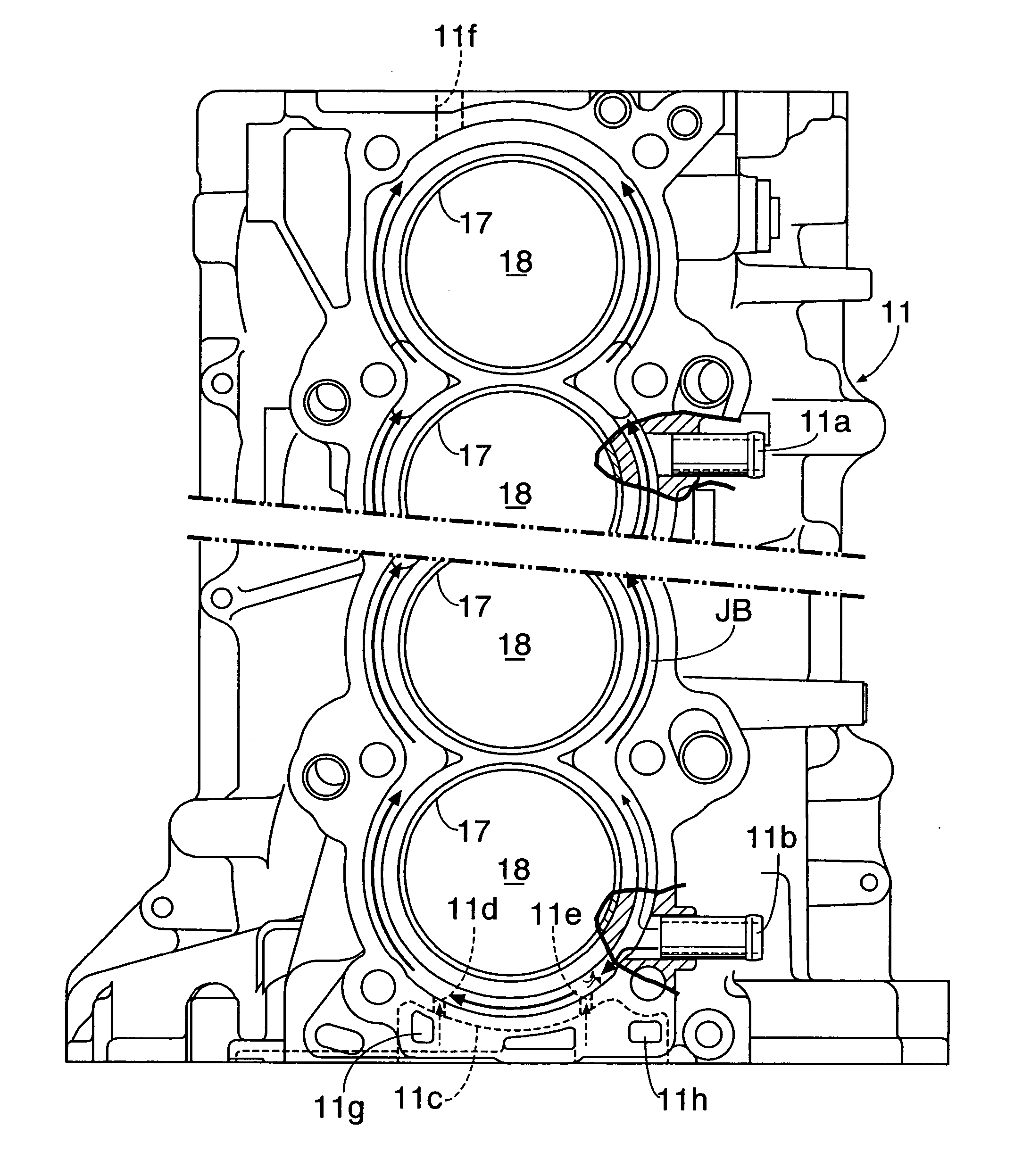 Water cooled engine