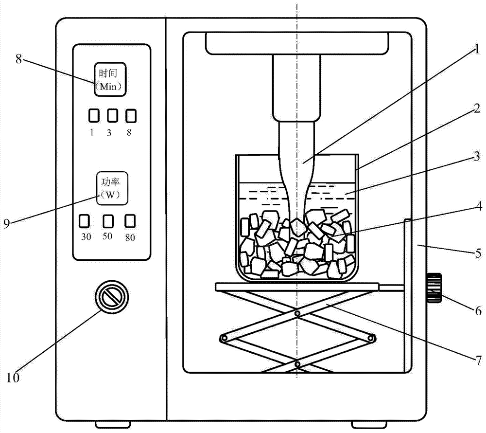 Ultrasonic aflatoxin extraction device