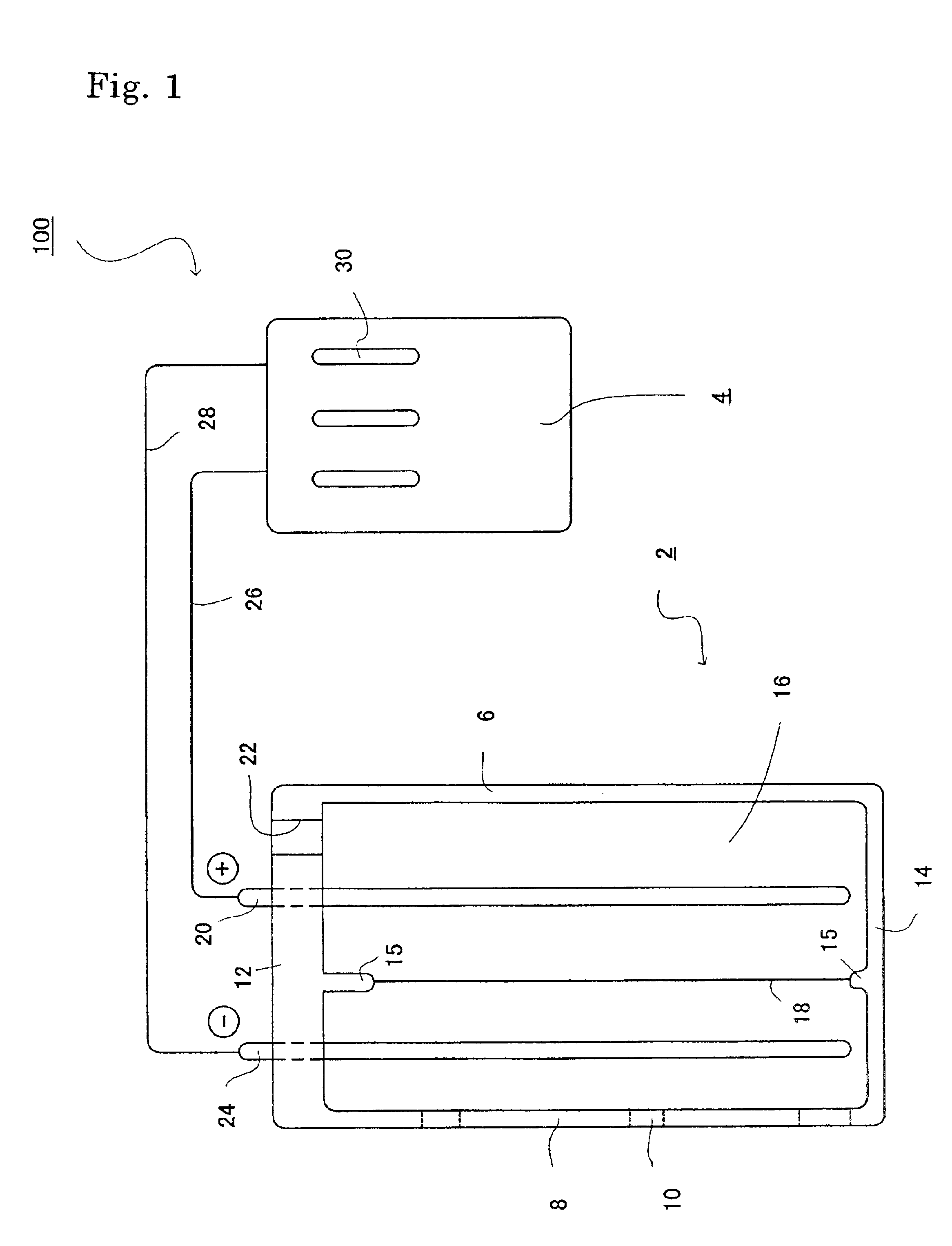 Device for producing electrolytic water and process for producing electrolytic water