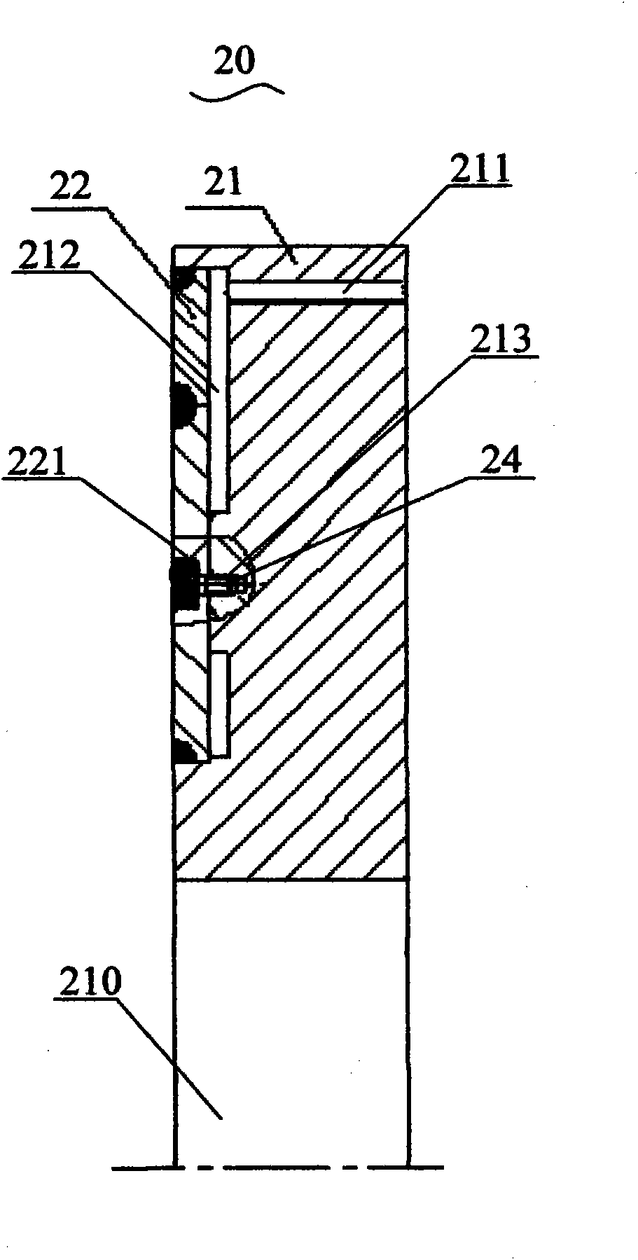 Water-cooled motor and anti-tympanites method of water-cooled end cover body of water-cooled motor