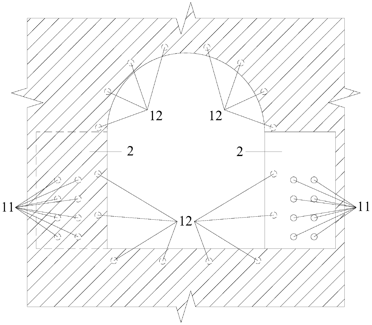 Method of intercepting gas gushing out from tunnel construction