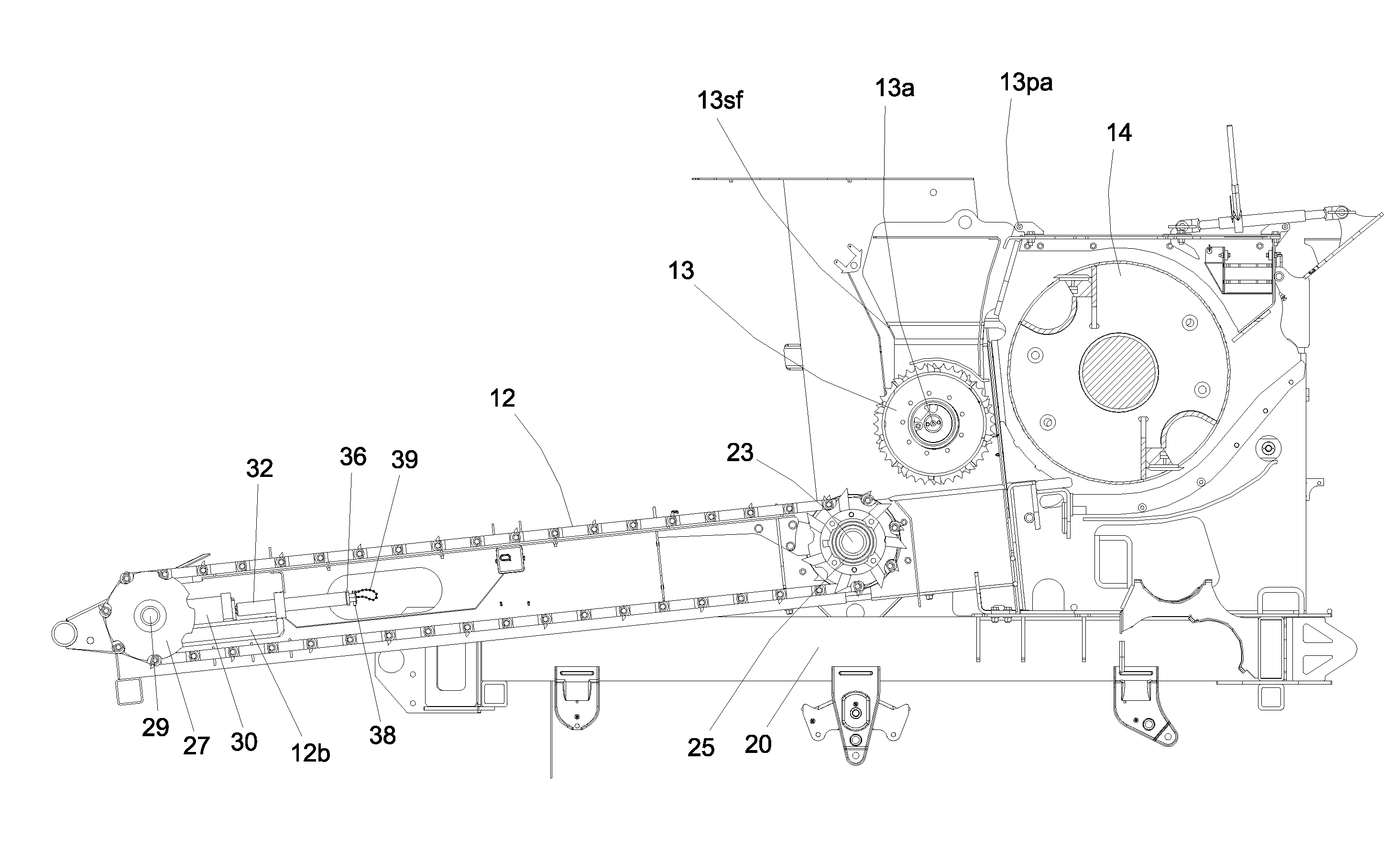 Individual Feed Chain Tension System for Tree Chipper