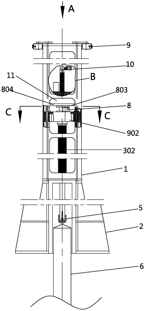 Hard-shaft heavy-load silicon single crystal lifting device