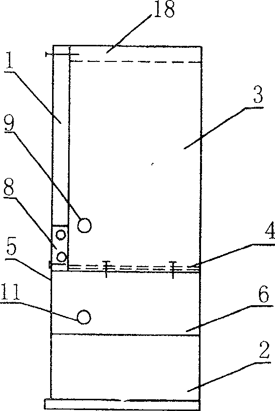 Washing drier with condenser set in waste water collecting tank