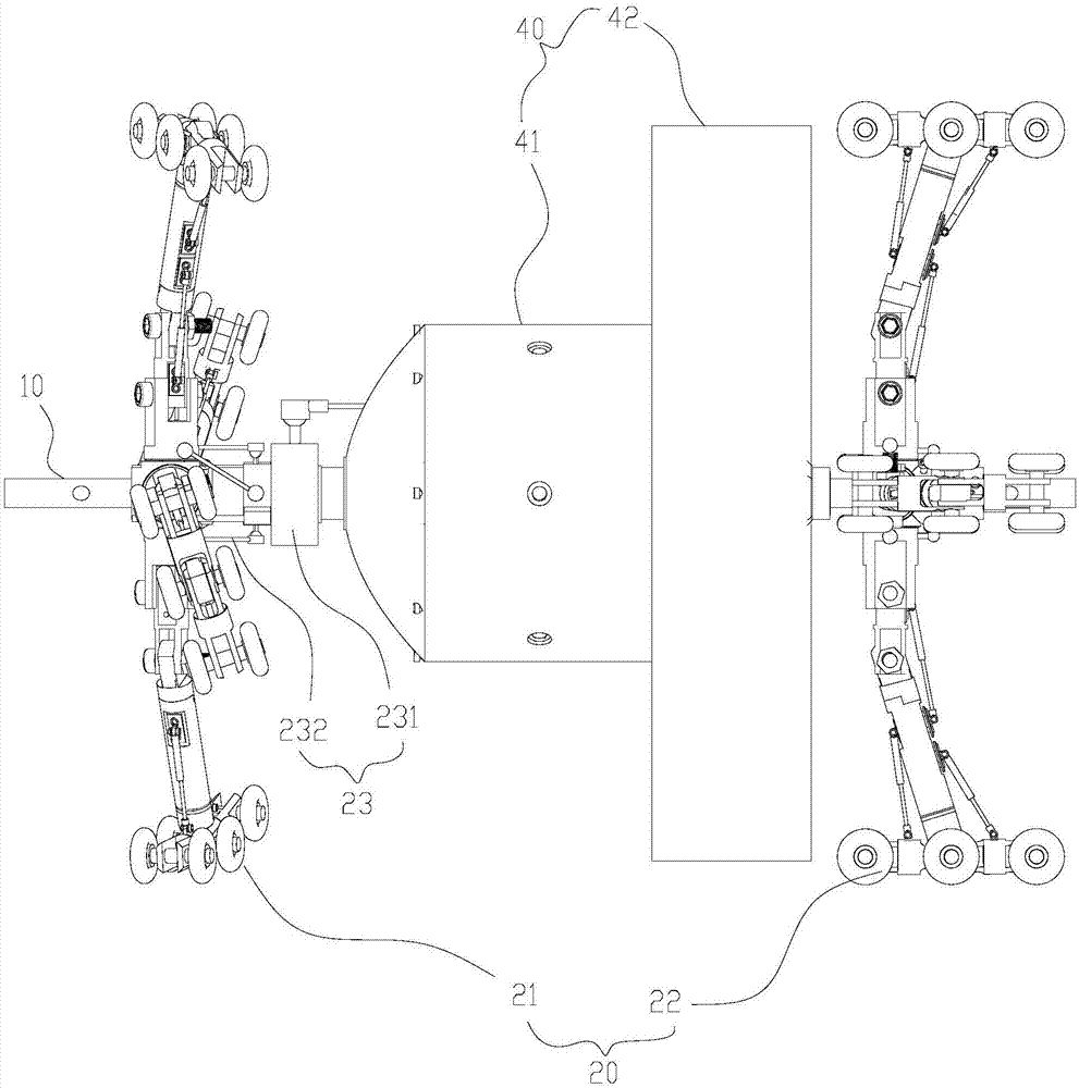 Moving device for gas pipeline inspection robot