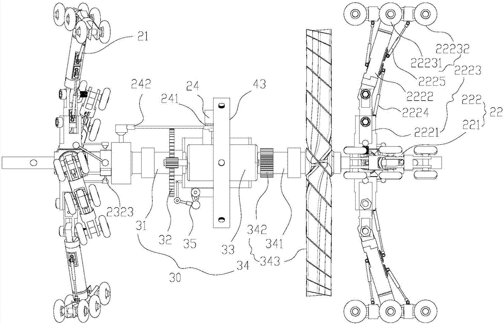 Moving device for gas pipeline inspection robot