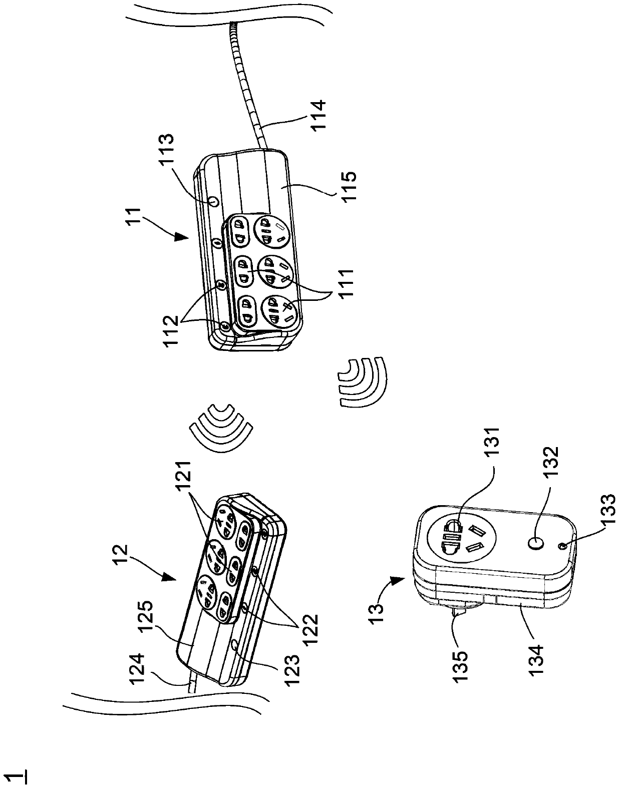 A mother-son-mother type intelligent power strip