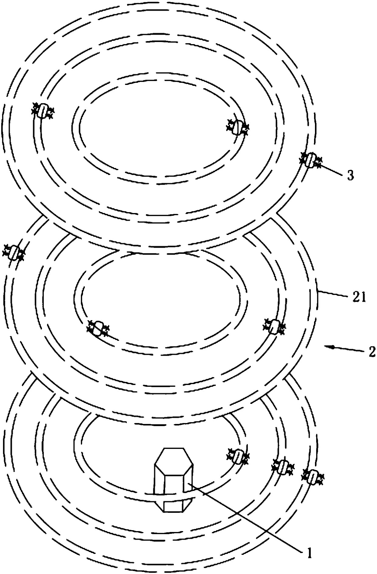 Aerial electronic high-speed track system for unmanned aerial vehicles